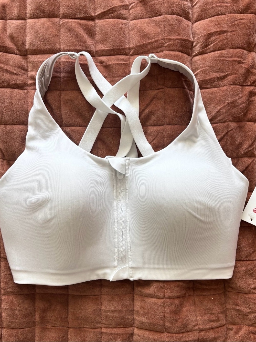 lululemon athletica White Front-Zip Strappy Sports Bra